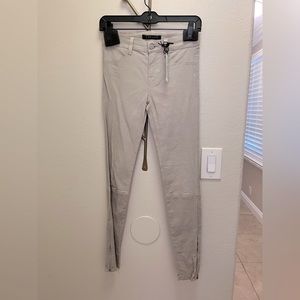 J Brand beige leather pants, size 25. NWT.